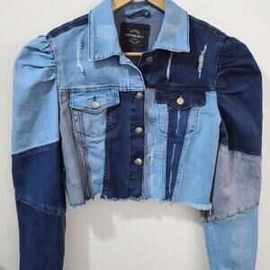 Multi-colored Blue Denim Jacket
